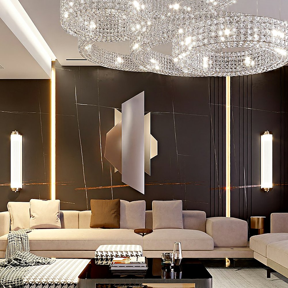 Hollywood Glam style living room designed by Next Level Design