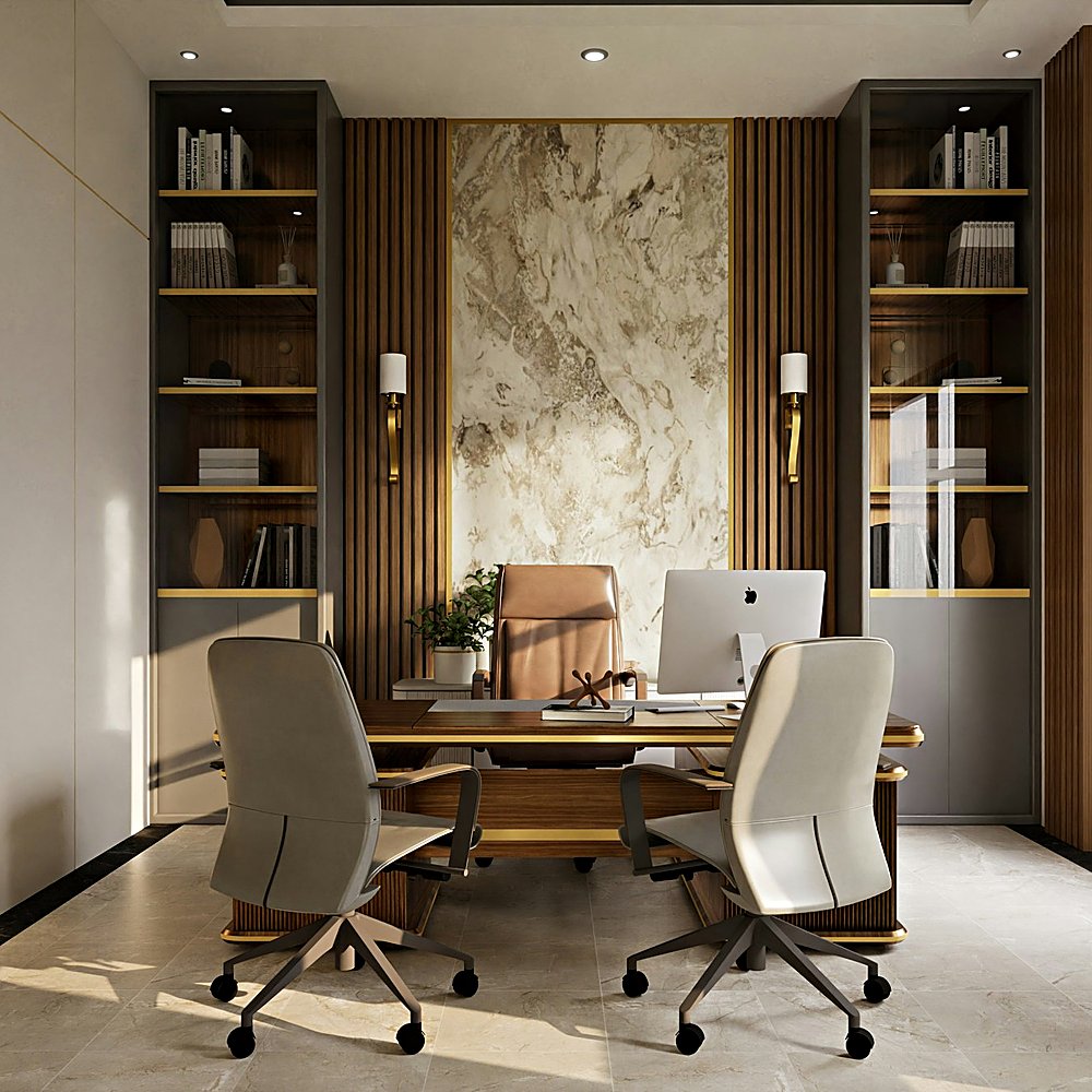 Hollywood Glam style office designed by Next Level Design
