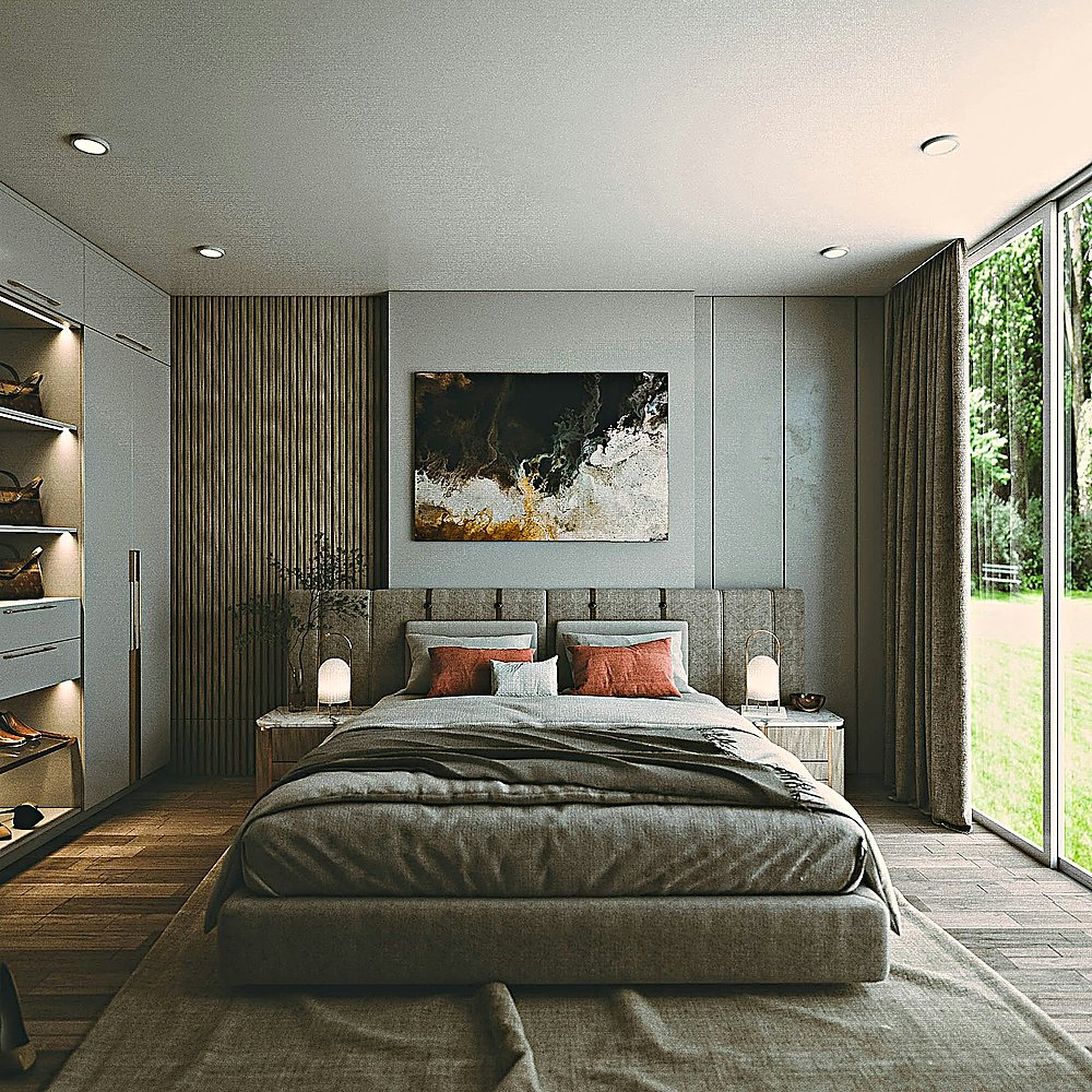 Industrial style bedroom designed by Next Level Design