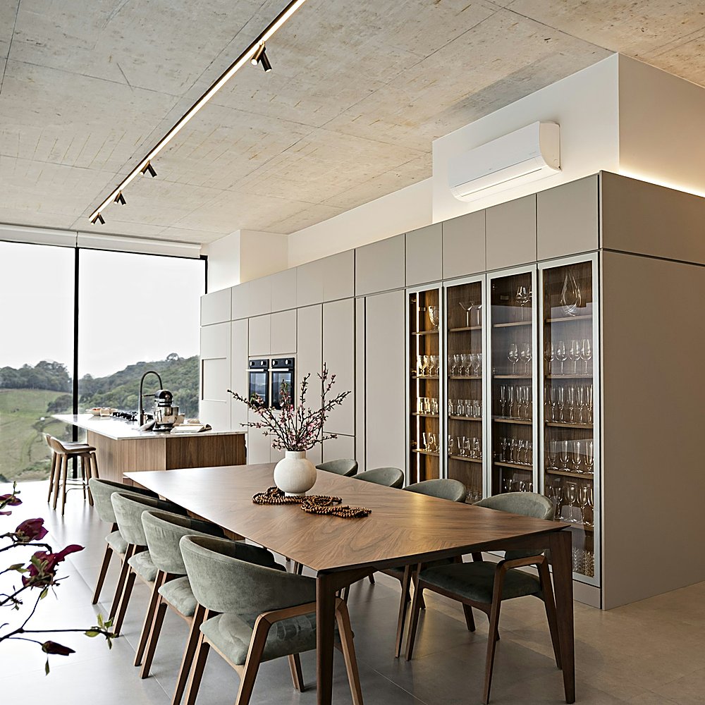 Industrial style dining room designed by Next Level Design