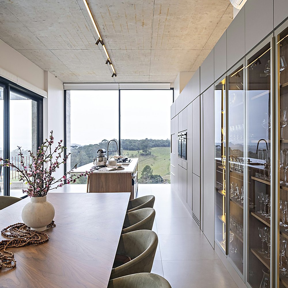 Industrial style dining room designed by Next Level Design