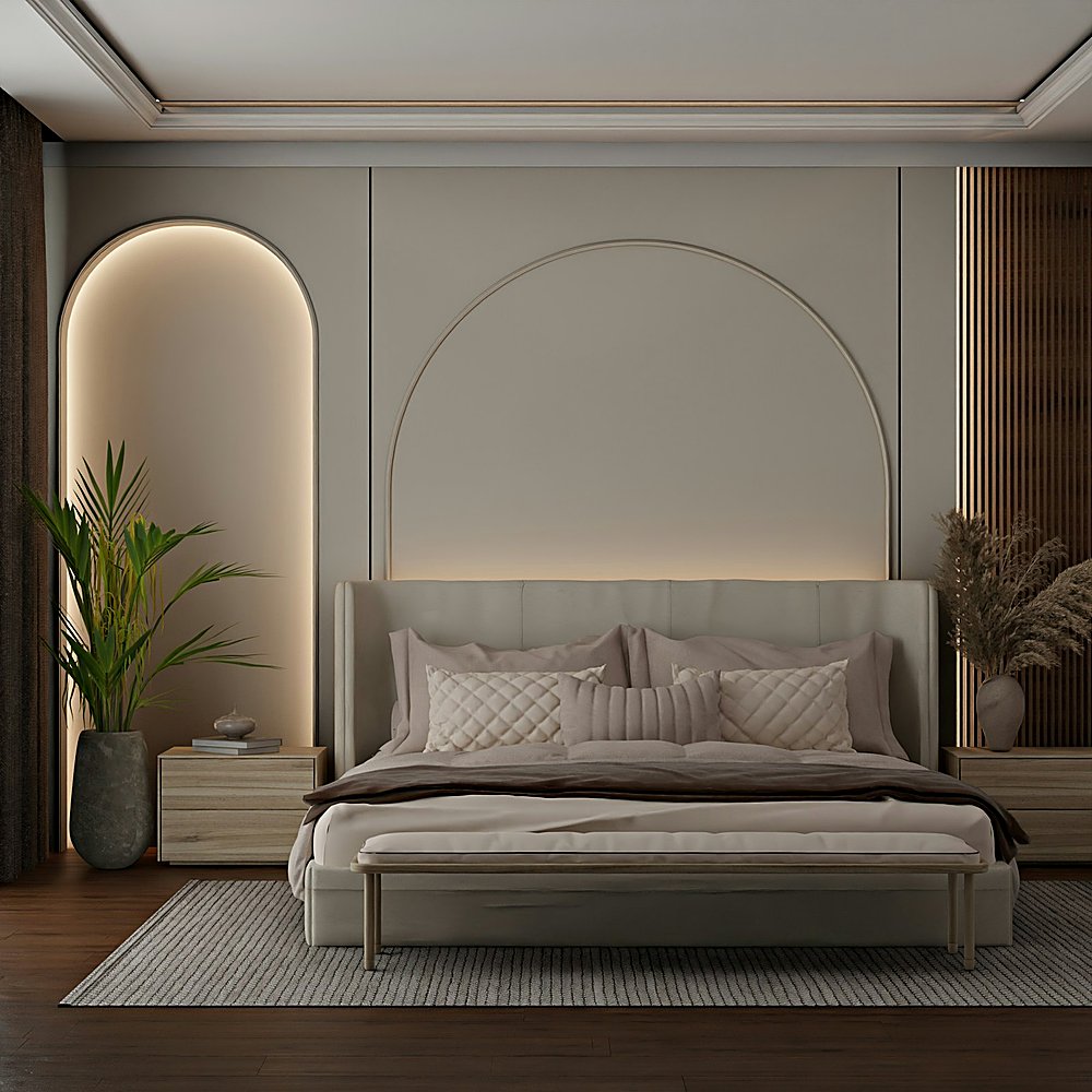 Japandi style bedroom designed by Next Level Design