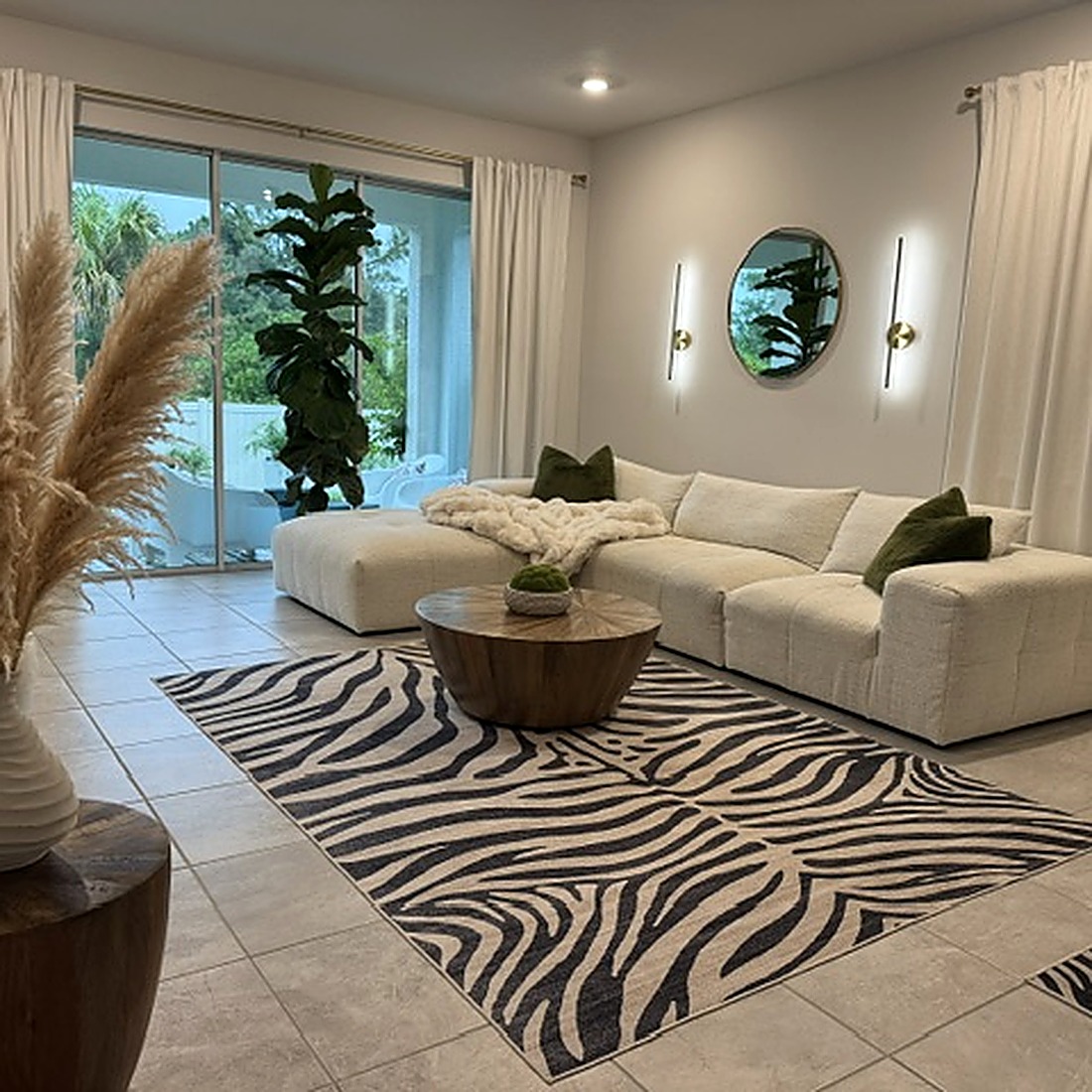 Hollywood Glam style living room designed by Next Level Design