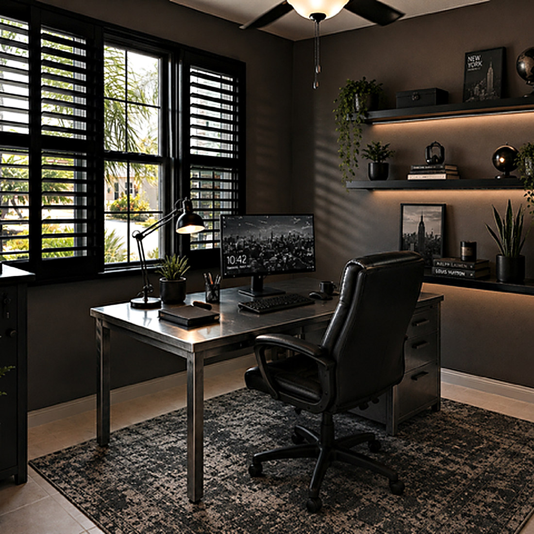 Industrial style office designed by Next Level Design