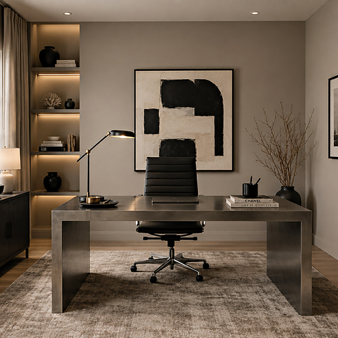 Industrial style office designed by Next Level Design