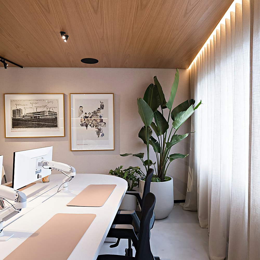 Organic Modern style office designed by Next Level Design